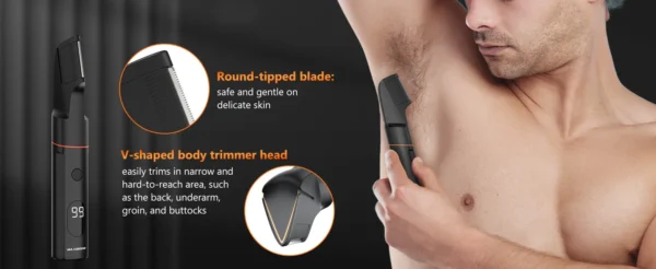 MAXGROOM 4 in 1 Body Hair Trimmer Kit for Men Pubic Hair Shaver Nose Beard Trimmer Electric IPX6 Waterproof Groin Shaver for Man - Image 11
