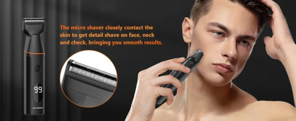 MAXGROOM 4 in 1 Body Hair Trimmer Kit for Men Pubic Hair Shaver Nose Beard Trimmer Electric IPX6 Waterproof Groin Shaver for Man - Image 13