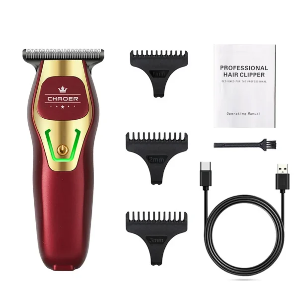 Powerful Professional Hair Trimmer Men 0 MM T Blade Electric Clipper Rechargeable Barber Haircut Machine Beard Trimmer Shaver - Image 8