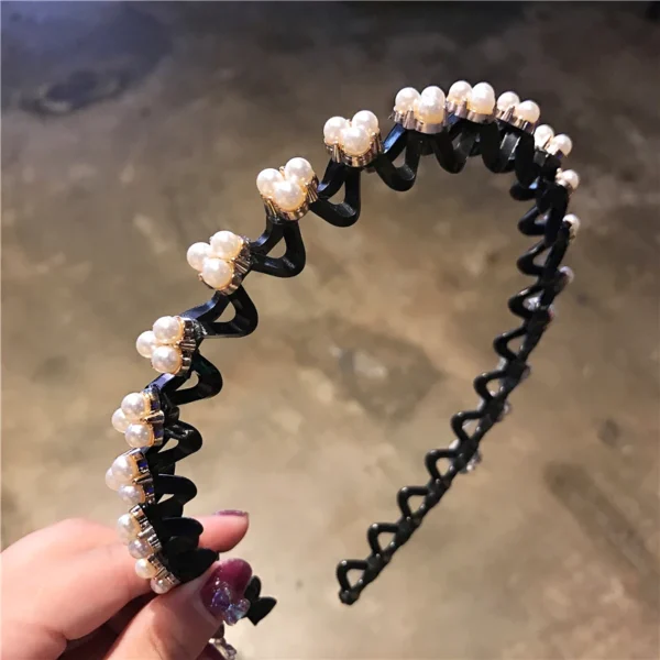 Fashion Pearl Non-Slip Rhinestone Hairbands Elastic Flower Women Hair Hoop Bands Headband Bezel Girls Hair Accessories Headdress - Image 42