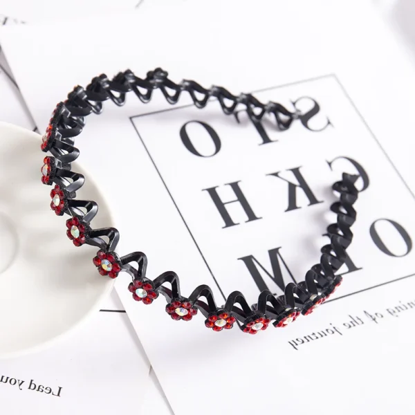 Fashion Pearl Non-Slip Rhinestone Hairbands Elastic Flower Women Hair Hoop Bands Headband Bezel Girls Hair Accessories Headdress - Image 8