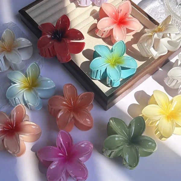 1/2/3 Pcs Hawaiian Gradient Flower Hair Claw Clip Women Fashion Large Hair Clip Girls Hairpin Barrettes Bohemia Hair Accessories - Image 36