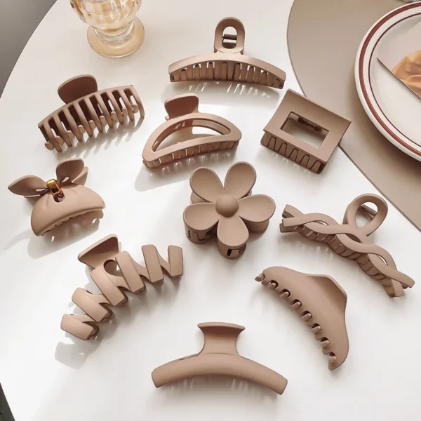 Women Hair Claw Clips Korea Coffee Beige Acrylic Large Hair Claw Hairpin Geometric Barrettes Crab Girl Headwear Hair Accessories - Image 66