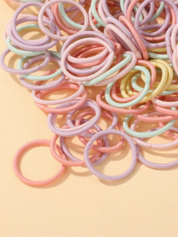 100 Pcs/Lot 2cm Hair Ties Gum Colorful Nylon Rubber Band Rope Doll Hair Accessories Black Elastic Hair Bands for Baby Girls Gift - Image 6