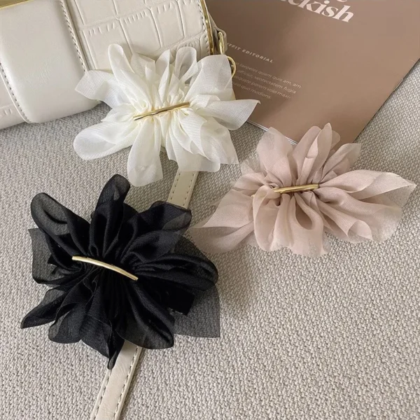 Big Spring Hair Claw Clips Women Metal Chiffon Flowers Ponytail Holder Hairpin Barrettes Fashion Girls Hair Accessories Hairgrip - Image 8