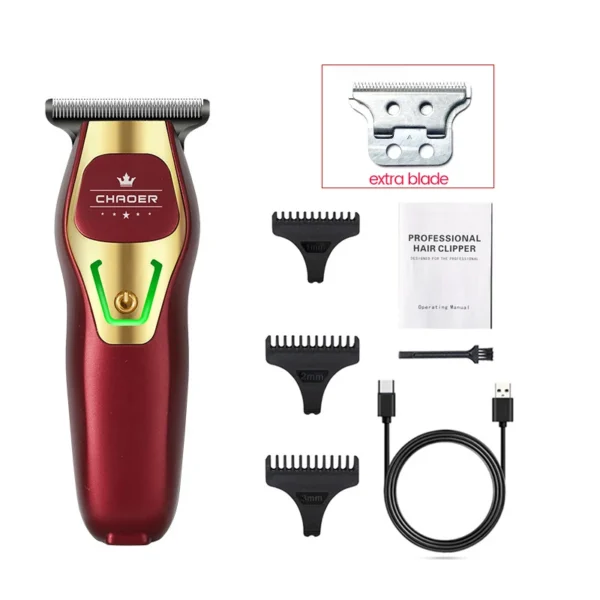 Powerful Professional Hair Trimmer Men 0 MM T Blade Electric Clipper Rechargeable Barber Haircut Machine Beard Trimmer Shaver - Image 11