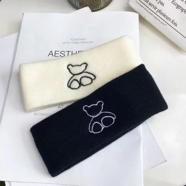 Autumn and winter high stretch knitted yoga headband face wash headband, hair tie outdoor warm headband - Image 6