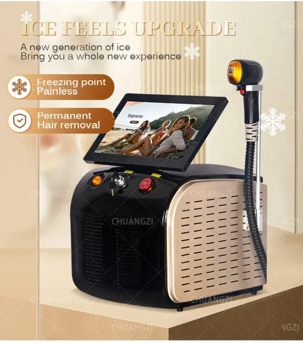 3000W High Power Ice Cooling 755 808 1064 Device Diode Laser Epilator Wavelength Painless 808nm Hair Removal Machine - Image 9