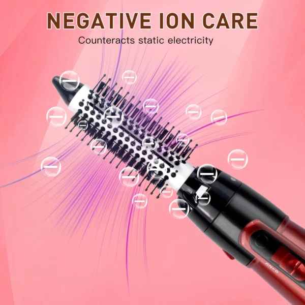 Solimpia 3-Head Hot Air Brush Hair Dryer Strong Wind Electric Straightener Curler Roller Comb Blower Styling Tool for Woman 800W - Image 2