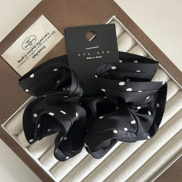 2024 Korea Fashion Stripe Hair Rubber Bands Girls Blue Scrunchie Elastic Big Hair Tie Solid Color Silk Hair Bands accessoires - Image 22
