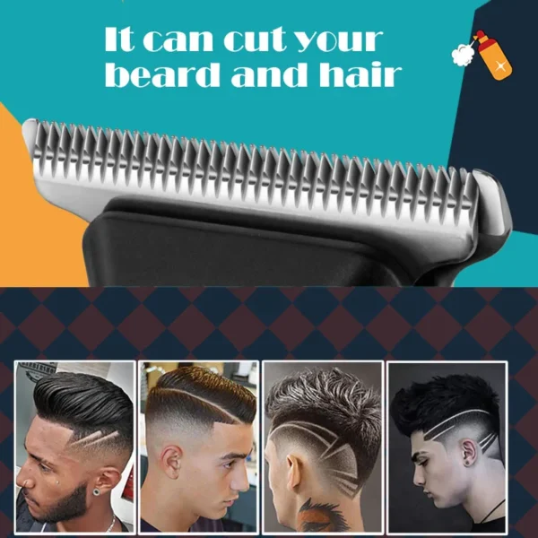 Kemei-5090 Hair Trimmers with Digital Display, Professional Barber Pusher for Men, Random Graffiti Pattern Hair Clipper Electric - Image 2
