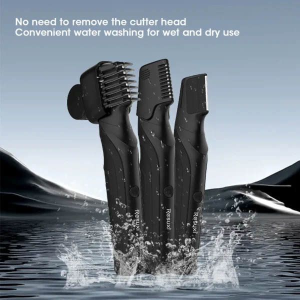 RESUXI T3 Men's 3 in 1 Multifunctional Electric Body Hair Trimmer Full Body Washable Shaver Portable Pubic Hair Clipper Razor - Image 3