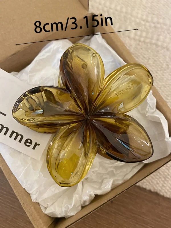 Women's Laser Mermaid Princess Flower Shaped 8cm/3.15in Large-Size Brown Beige Lightweight Plastic Hair Clips Fashionable And - Image 14