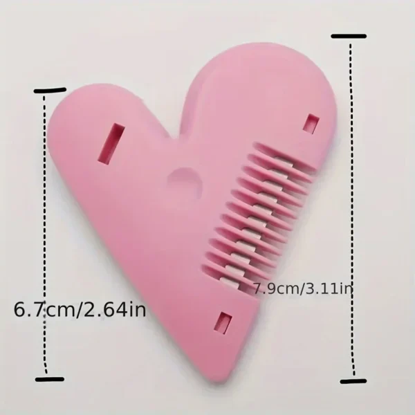 Pink Mini Hair Trimmer Love Heart Shape Hair Cutting Comb Body Bikini Hair Removal Pubic Brushes With Blades Trimming Tools - Image 4