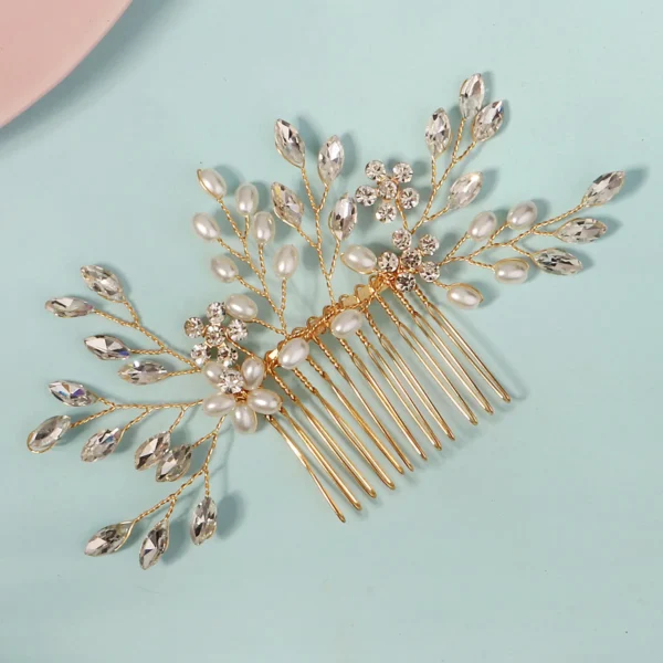 Trendy Pearl Handmade Hair Combs Delicate Crystal Flower Beaded Hair Clip Headpiece Festive Party Jewelry Hair Accessories - Image 11