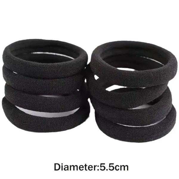 10/30/50pcs 2/3.5/4/5.5cm Black Large Soft Nylon Hair Elastics Ties Rope For No Damage Ponytail Holder Women Leagues Accessories - Image 8