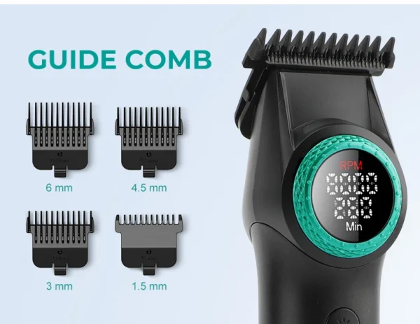 VGR 001 977 new hair trimming set high-end men's hair clipper intelligent digital display electric pusher carving and whitening - Image 31