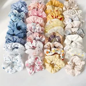 10Pcs Temperament College Style Large Intestine Hair Bands Sweet and Cute Tie Their Hair Accessories for Women Headwear