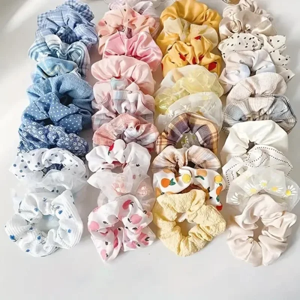 10Pcs Temperament College Style Large Intestine Hair Bands Sweet and Cute Tie Their Hair Accessories for Women Headwear