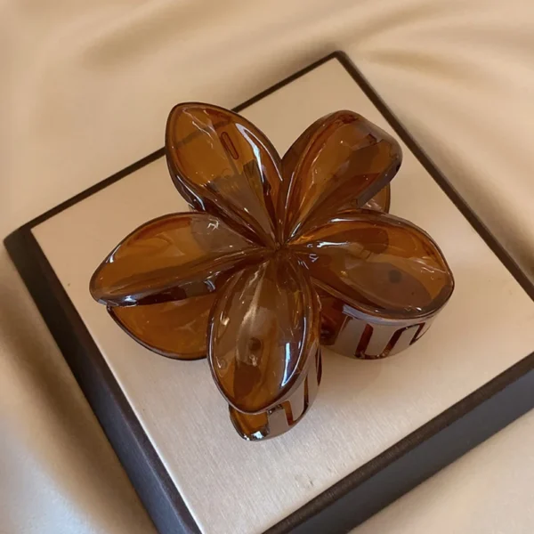 Women's Laser Mermaid Princess Flower Shaped 8cm/3.15in Large-Size Brown Beige Lightweight Plastic Hair Clips Fashionable And - Image 10