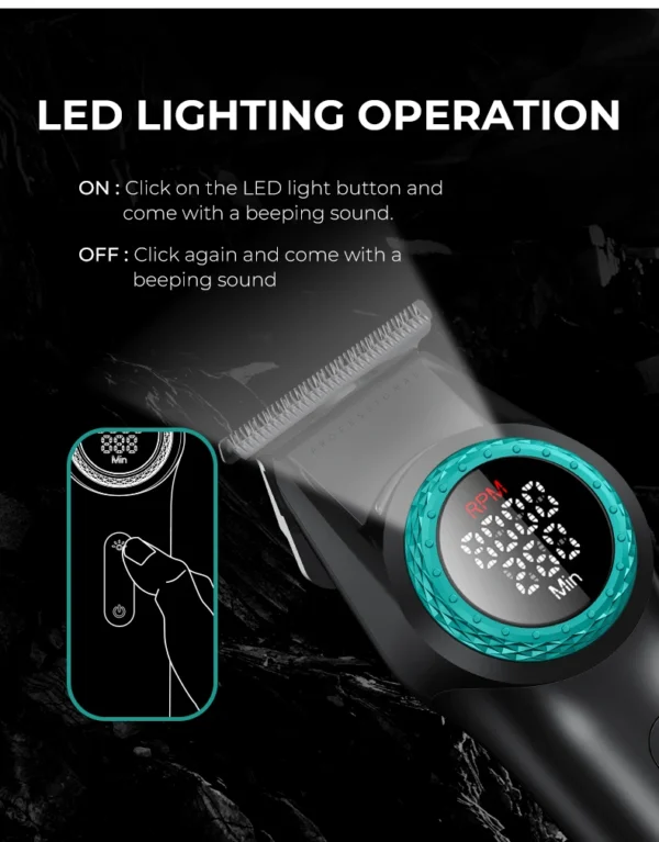 VGR 001 977 new hair trimming set high-end men's hair clipper intelligent digital display electric pusher carving and whitening - Image 19