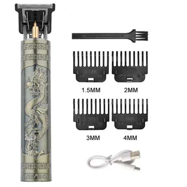 Vintage USB Charging Electric Hair Trimmer Portable Barber Clipper Professional Haircut Machine for Men - Boyfriend Gift - Image 9