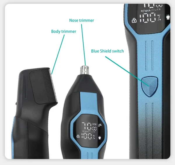 VGR V-173 5-in-1 Multifunctional Hair Trimming Set Home Full Body Hair Removal Device Nose Hair Trimmer Oil Head Carving Hair Cl - Image 13