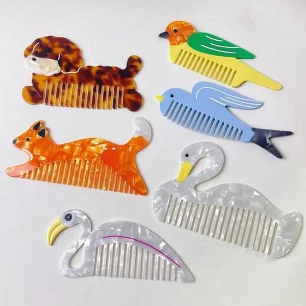 Pointed Tail Comb Tulip Acetate Comb Animal Puppy Makeup Comb Hair Accessories Wide Toothed Hairdressing Combs Household - Image 57