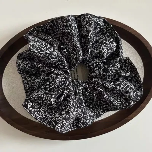 2024 Korea Fashion Stripe Hair Rubber Bands Girls Blue Scrunchie Elastic Big Hair Tie Solid Color Silk Hair Bands accessoires - Image 10