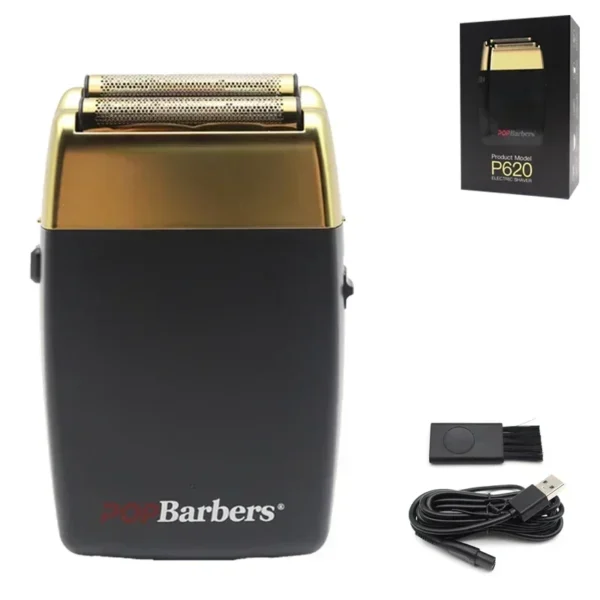New 11000 RPM 7W Pop Barbers P620 Professional Electric Men's Beard Trimmer Double Foil Shaver Electric Shaver USB Hair Clipper - Image 8