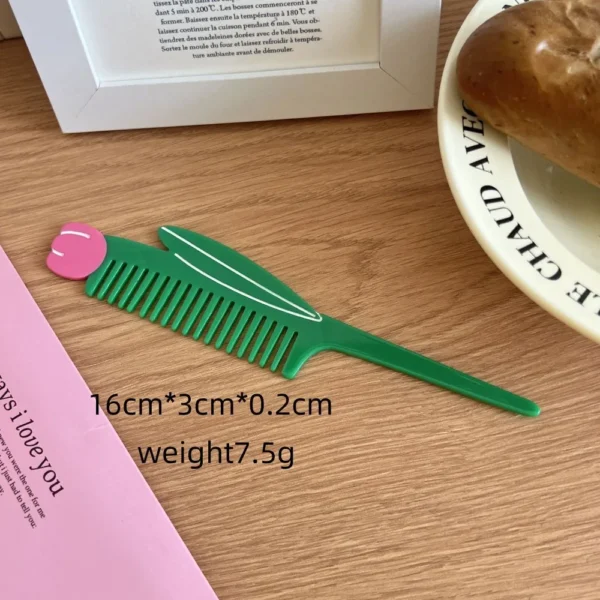 Pointed Tail Comb Tulip Acetate Comb Animal Puppy Makeup Comb Hair Accessories Wide Toothed Hairdressing Combs Household - Image 15
