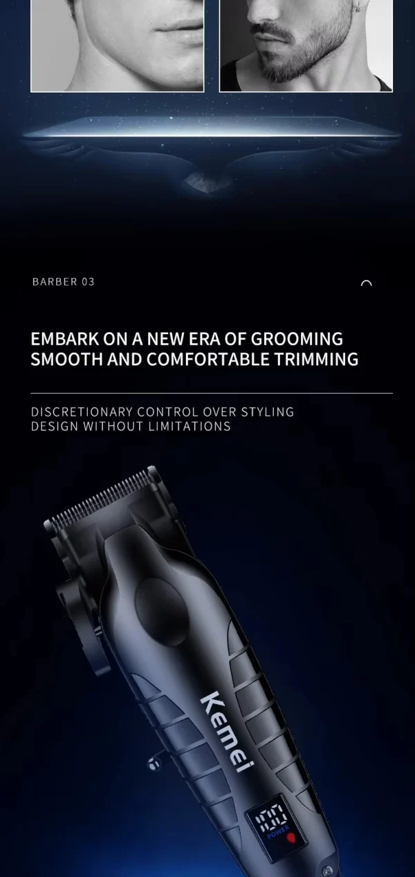 Kemei Hair Clipper Kit for Men, Electric Shaver, Hair Trimmer, Professional Cutting Machine, KM-2290, KM-2293, KM-1102 - Image 19