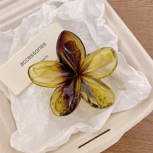 Korean Hawaiian Gradient Flower Hair Claw Clip For Women Girl Fashion Plastic Non Slip Hold Hairpin Barrette Hair Accessories - Image 13