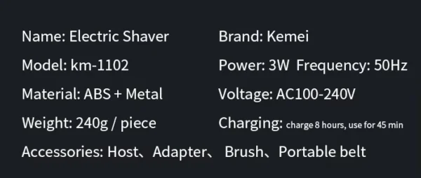 Kemei Hair Clipper Kit for Men, Electric Shaver, Hair Trimmer, Professional Cutting Machine, KM-2290, KM-2293, KM-1102 - Image 35