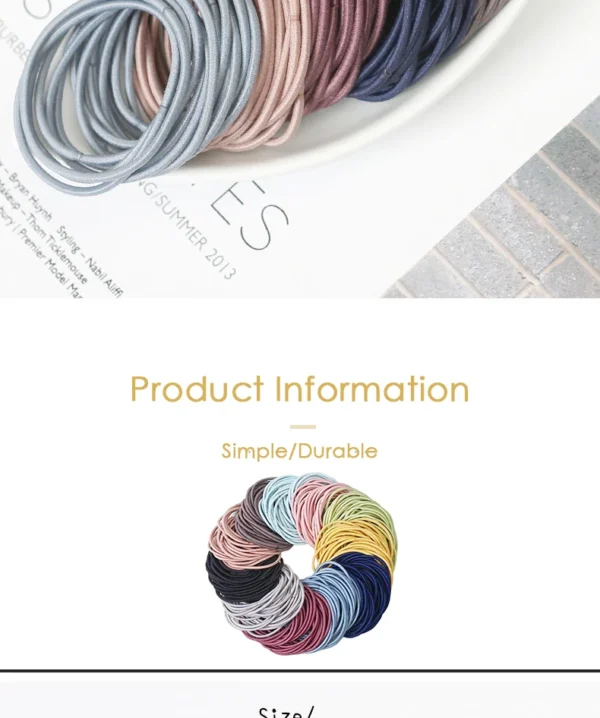 100PCS/Set Women 3.5CM Basic Nylon Elastic Hair Bands Ponytail Hair Scrunchie Rubber Bands Headband Hair Accessories Headwear - Image 19