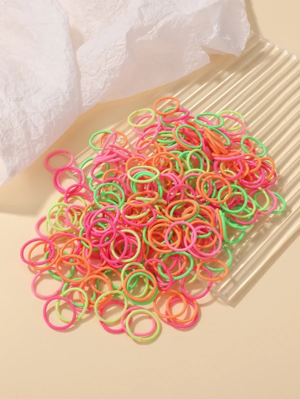 100 Pcs/Lot 2cm Hair Ties Gum Colorful Nylon Rubber Band Rope Doll Hair Accessories Black Elastic Hair Bands for Baby Girls Gift - Image 15