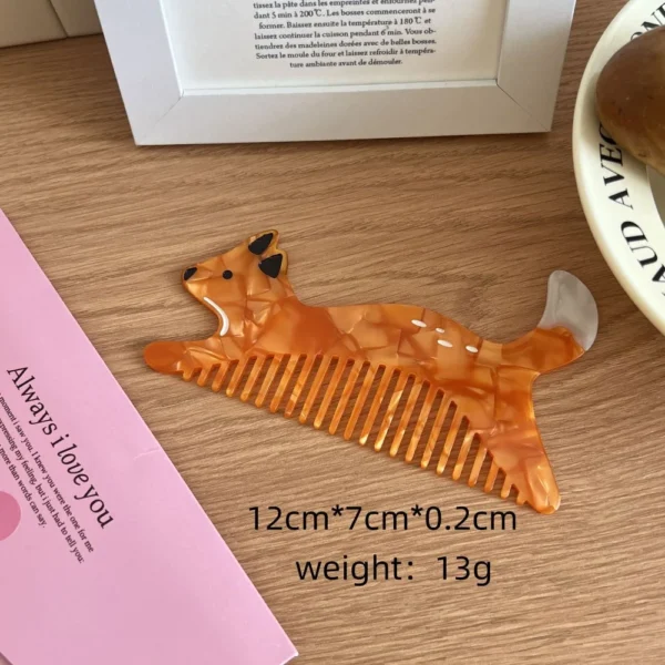 Pointed Tail Comb Tulip Acetate Comb Animal Puppy Makeup Comb Hair Accessories Wide Toothed Hairdressing Combs Household - Image 26