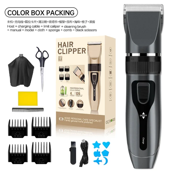Home Electric Hair Clipper Set, Low Noise and Long Battery Life Hair Trimmer, USB Rechargeable Shaver and Hair Cutting Tool. - Image 11