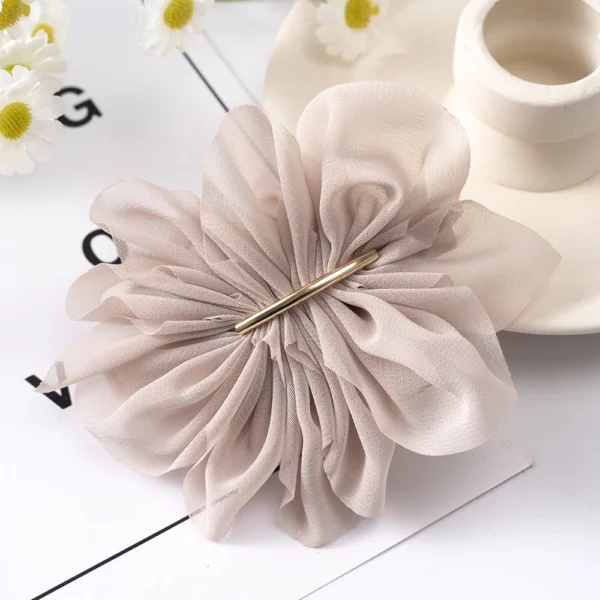 Big Spring Hair Claw Clips Women Metal Chiffon Flowers Ponytail Holder Hairpin Barrettes Fashion Girls Hair Accessories Hairgrip - Image 7