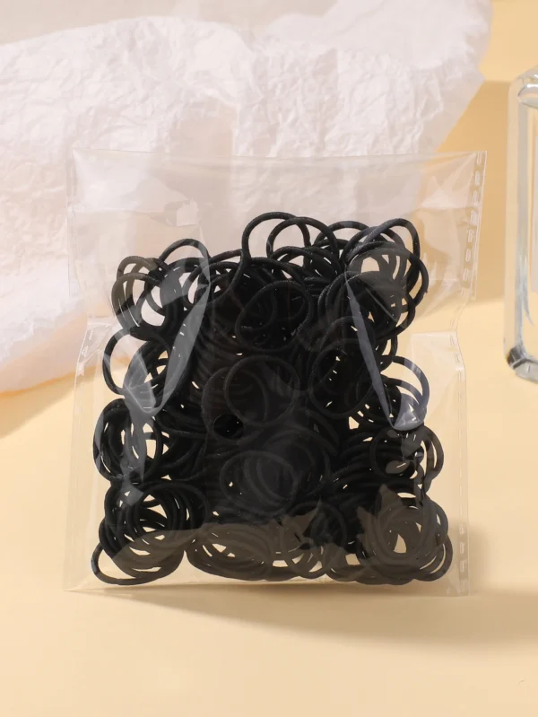 100 Pcs/Lot 2cm Hair Ties Gum Colorful Nylon Rubber Band Rope Doll Hair Accessories Black Elastic Hair Bands for Baby Girls Gift - Image 11