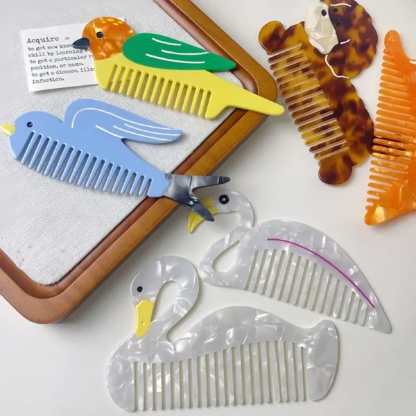 Pointed Tail Comb Tulip Acetate Comb Animal Puppy Makeup Comb Hair Accessories Wide Toothed Hairdressing Combs Household - Image 54