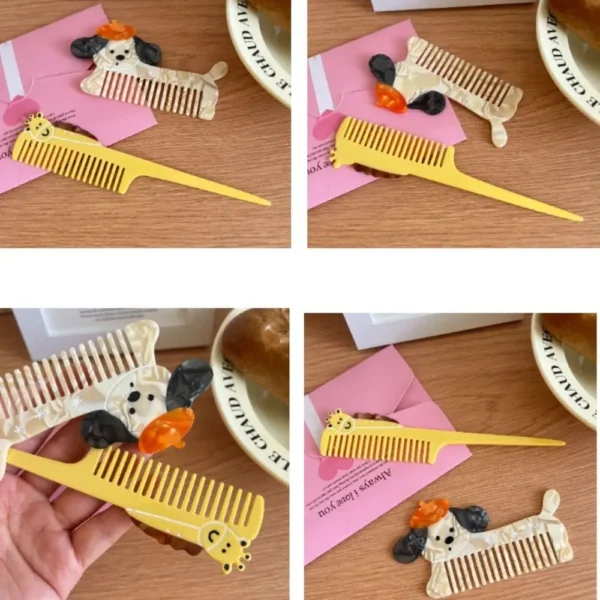 Pointed Tail Comb Tulip Acetate Comb Animal Puppy Makeup Comb Hair Accessories Wide Toothed Hairdressing Combs Household - Image 34