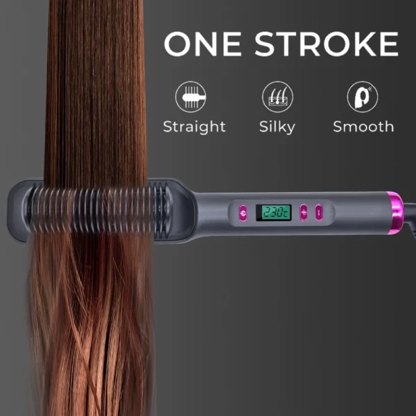 Hair Straightener Brush Heating Hot Comb Straightener Electric Hair Straightening Curly Multifunctional Iron Brush Comb Curler - Image 30