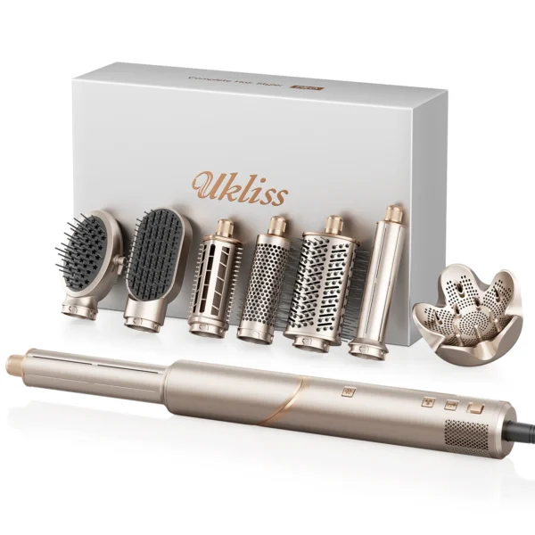8 in 1 Hair Dryer Brush High Speed Brushless Blow Dryer Negative Ionic Hair Heating Brush Hot Air Styling Comb Hair Curler - Image 8