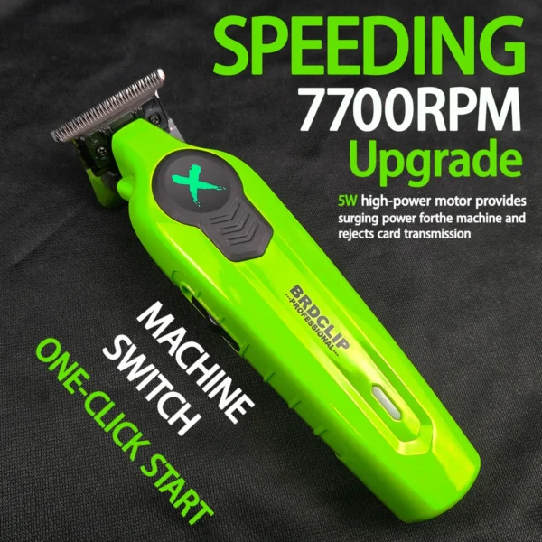 New 2025 BRDCLIP FA1T Green Professional Hair Trimmer Barber Carving Gradient Finish Machine Electric Clipper with Charger Stand - Image 2