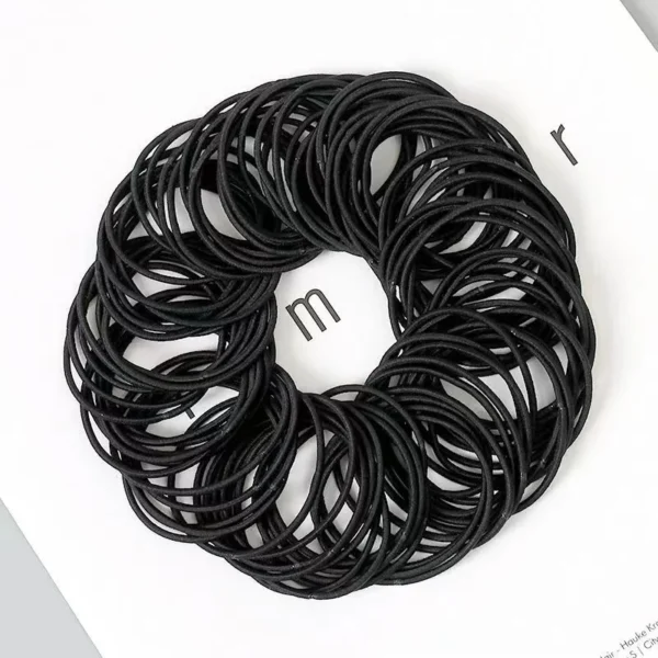100PCS/Set Women 3.5CM Basic Nylon Elastic Hair Bands Ponytail Hair Scrunchie Rubber Bands Headband Hair Accessories Headwear - Image 5