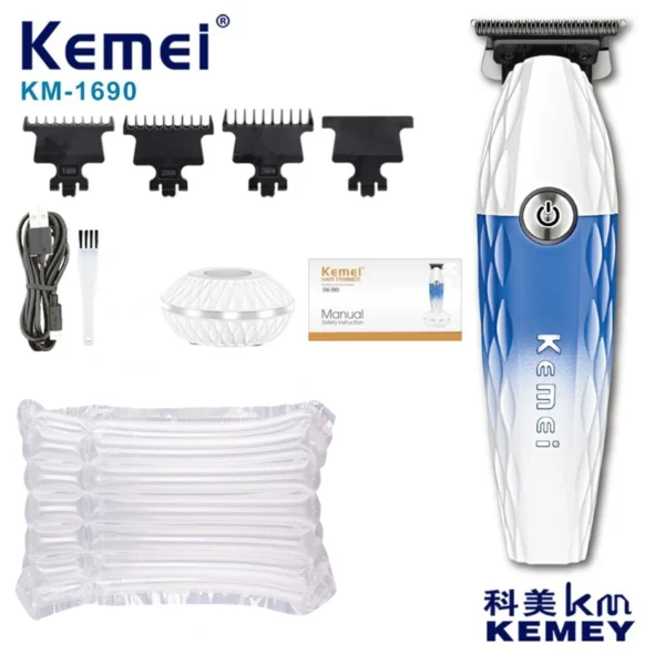 Kemei Body Trimmer Professional Hair Trimmer Electric Clippers Rechargeable 0mm Hair Clippers Cordless Trimmer for Men KM-1690 - Image 7