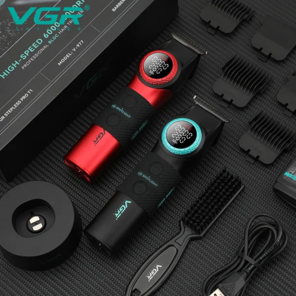 VGR 001 977 new hair trimming set high-end men's hair clipper intelligent digital display electric pusher carving and whitening - Image 6