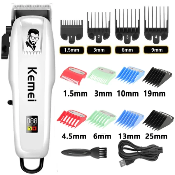 Kemei Professional Hair Clipper Rechargeable Hair Trimmer For Men Shaver Hair Cutting Machine Barber Accessories Cut Machin - Image 8