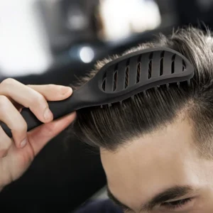 1pc Ergonomic Curved Hair Comb for Men & Women - Nylon Bristles, ABS Plastic Handle, Massage Round Head, High-Temperature Resist
